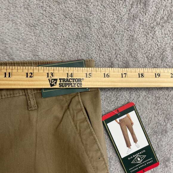 NEW G.H. Bass & Co. Women's Size 8 Chino Straight Leg Ankle Pans Brown - Picture 4 of 10